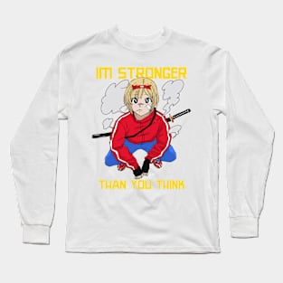 Strong Anime Girl Long Sleeve T-Shirt